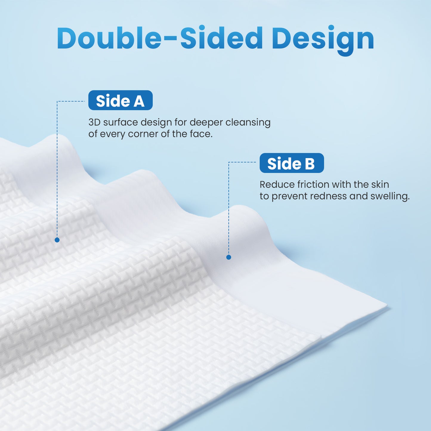 Borje Disposable Face Towels XL, 10" x 12", 100 Count (2 Packs of 50), Ultra Soft & Thick Face Towelettes Disposable, Makeup Remover Wipes for Women Cleansing
